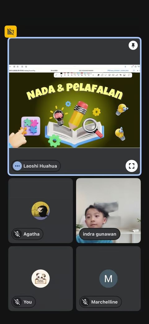 Kelas privat anak — Laoshi Huahua mengajar materi Nada & Pelafalan